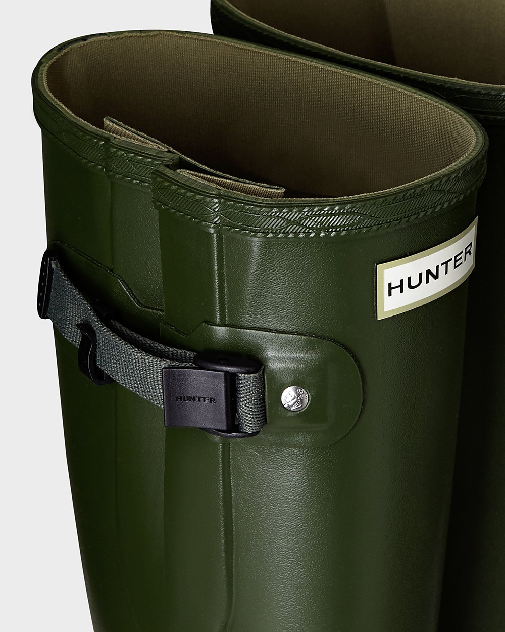 Womens Hunter Norris Field Side Adjustable - Tall Rain Boots Green - 4823-GFUXZ